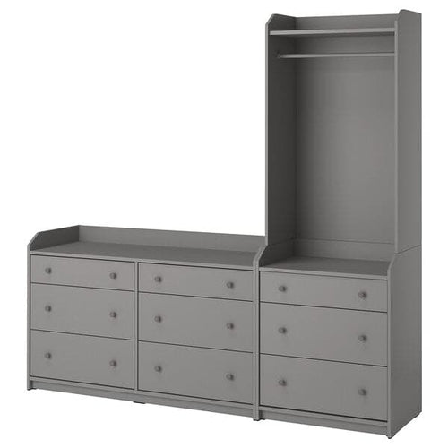 HAUGA - Storage combination, grey, 208x199 cm