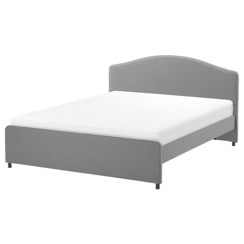 HAUGA Padded bed structure - Grey Vissle 160x200 cm