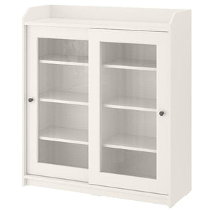 Ikea HAUGA - Glass-door cabinet, white, 105x116 cm