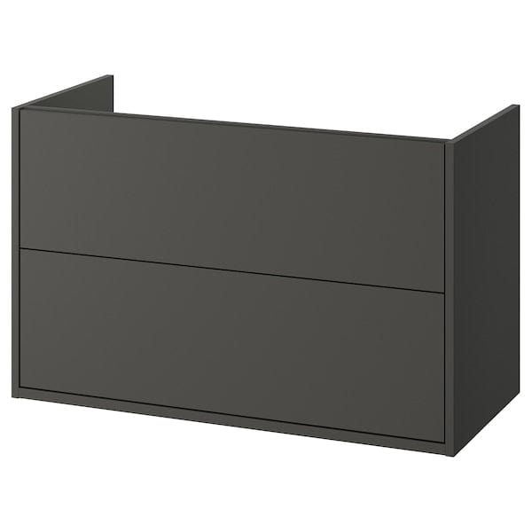 HAVBÄCK wash-stand with drawers, dark grey, 100x48x63 cm