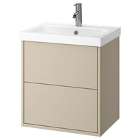 HAVBÄCK / ORRSJÖN wash-stnd w drawers/wash-basin/tap, beige, 62x49x69 cm