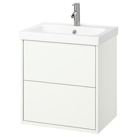 HAVBÄCK / ORRSJÖN wash-stnd w drawers/wash-basin/tap, white, 62x49x69 cm