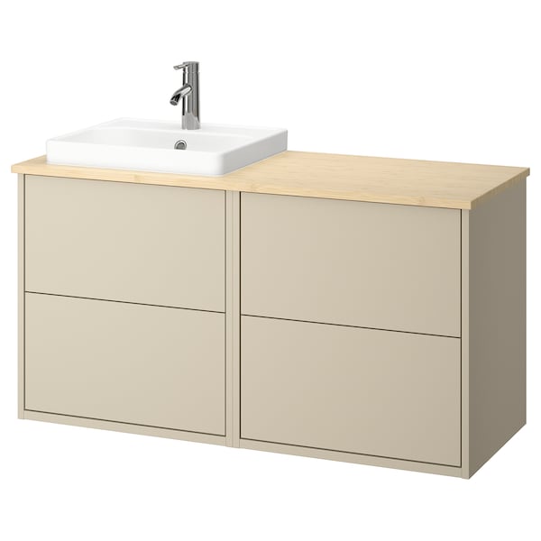 Ikea HAVBÄCK / ORRSJÖN - Washbasin/blender cabinet, beige/light bamboo,122x49x71 cm