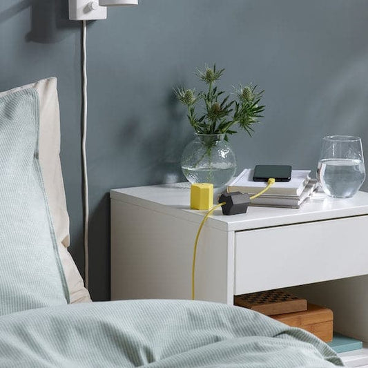 Ikea HAVSKÅL - 2-piece, USB anchor, black/yellow