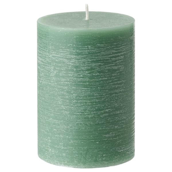 HEDERSAM scented candle in glass, Fresh grass/light green, 40 hr - IKEA CA