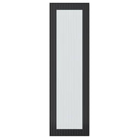 HEJSTA glass door, anthracite/reeded glass, 30x100 cm