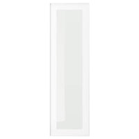 HEJSTA glass door, white/clear glass, 30x100 cm