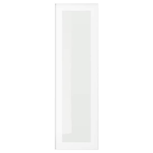HEJSTA glass door, white/clear glass, 30x100 cm