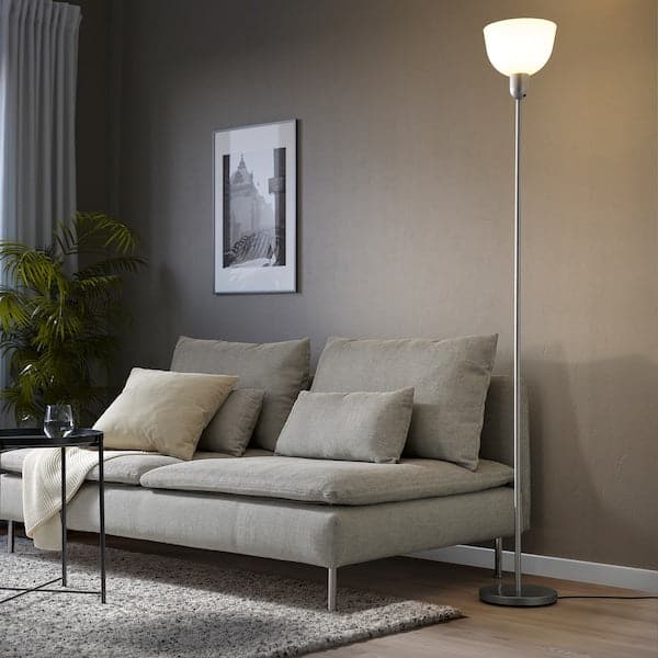 Ikea HEKTOGRAM Floor lamp with indirect light - silver/white color ,