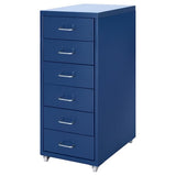 HELMER drawer unit on castors, blue, 28x69 cm