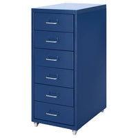HELMER drawer unit on castors, blue, 28x69 cm