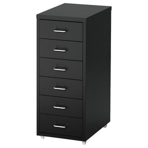 Ikea HELMER - Drawer unit on castors, black, 28x69 cm