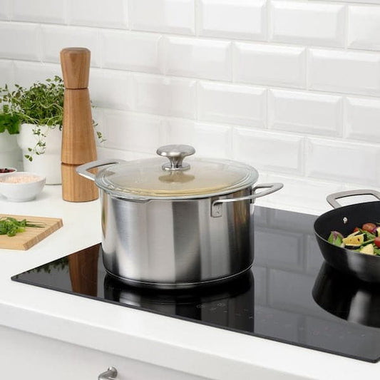 Ikea HEMKOMST - Pot with lid, stainless steel/glass, 5 l