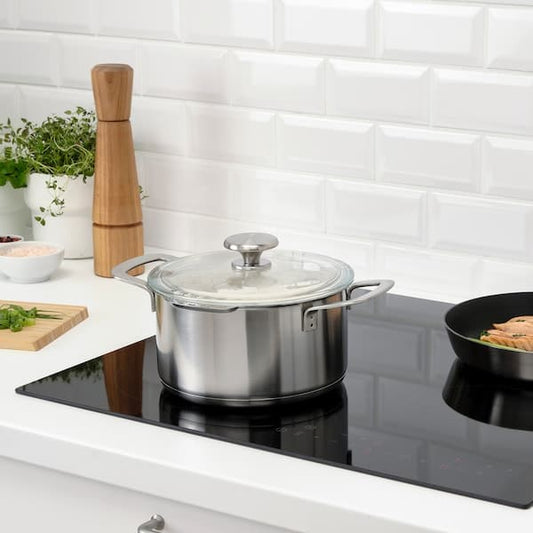 HEMKOMST - Pot with lid, stainless steel/glass, 3 l - best price from Maltashopper.com 40513140