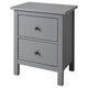 HEMNES chest of 2 drawers, grey stained, 54x66 cm