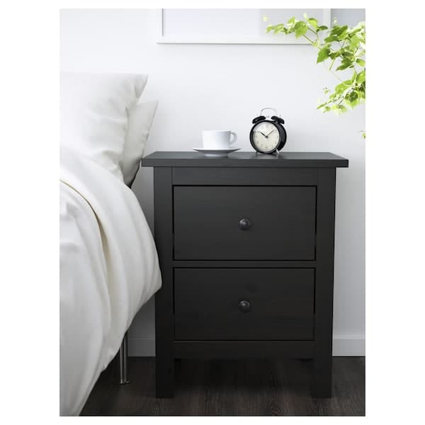 HEMNES Chest of drawers with 2 drawers - brown-black 54x66 cm , 54x66 cm - best price from Maltashopper.com 50242619