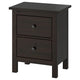 HEMNES chest of 2 drawers, black-brown, 54x66 cm
