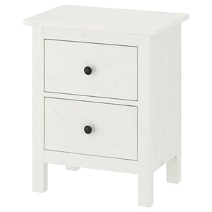 Ikea HEMNES - Chest of 2 drawers, white stain, 54x66 cm