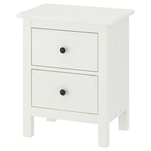 HEMNES - Chest of 2 drawers, white stain, 54x66 cm