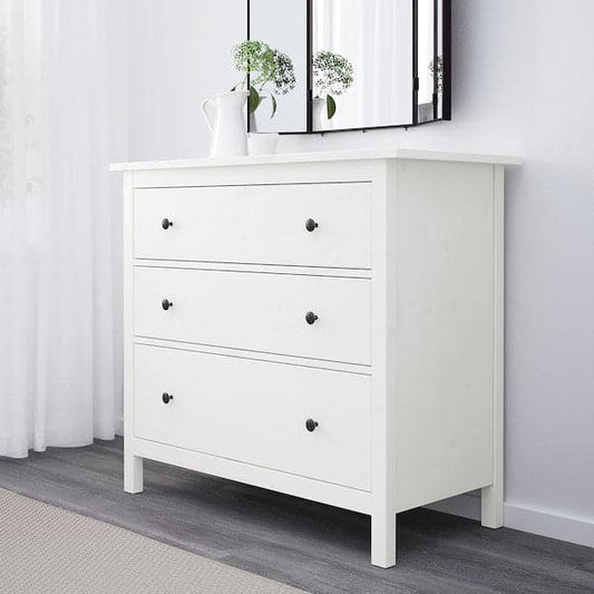 Ikea HEMNES - Chest of 3 drawers, white stain, 108x96 cm