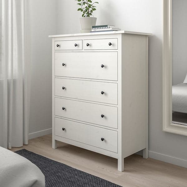 Ikea HEMNES - Chest of 6 drawers, white stain, 108x131 cm