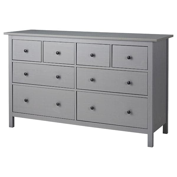 Ikea HEMNES - Chest of 8 drawers, grey stained, 160x96 cm