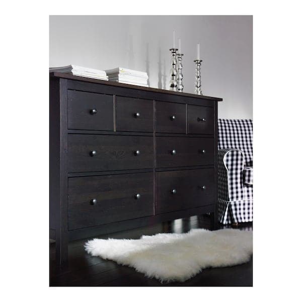 Ikea HEMNES Chest of drawers with 8 drawers - brown-black 160x96 cm , 160x96 cm