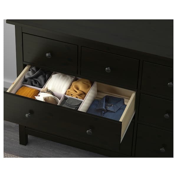 Ikea HEMNES Chest of drawers with 8 drawers - brown-black 160x96 cm , 160x96 cm