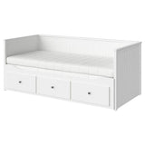 HEMNES day-bed w 3 drawers/2 mattresses, white/Åfjäll firm, 80x200 cm