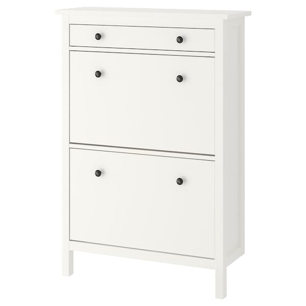 Ikea HEMNES - Shoe cabinet with 2 compartments, white, 89x30x127 cm