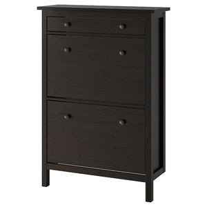Ikea HEMNES 2 compartment shoe rack - brown-black 89x127 cm , 89x30x127 cm