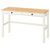 HEMNES desk with 2 drawers, white stain/light brown, 120x47 cm
