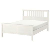 HEMNES bed frame, white stain/Leirsund, 140x200 cm