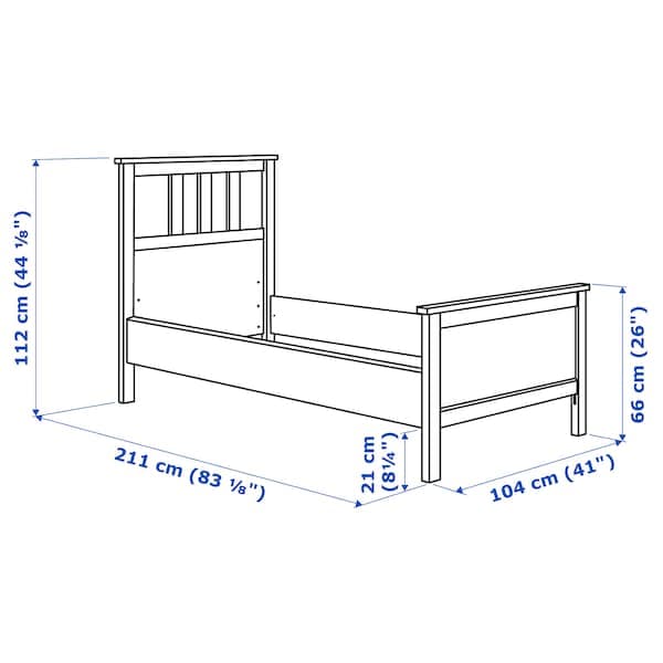 Ikea HEMNES Bed structure - white bite 90x200 cm , 90x200 cm