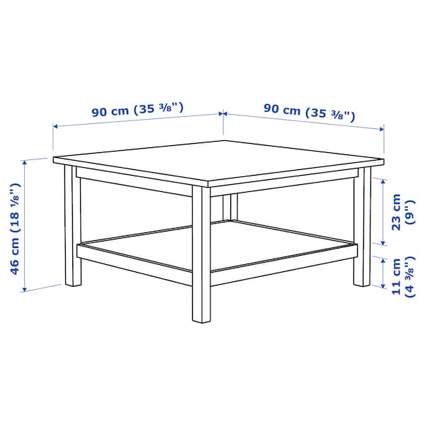 HEMNES Coffee table - light brown 90x90 cm , 90x90 cm - best price from Maltashopper.com 90282137