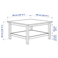 HEMNES - Coffee table, white stain/light brown, 90x90 cm - best price from Maltashopper.com 30413495