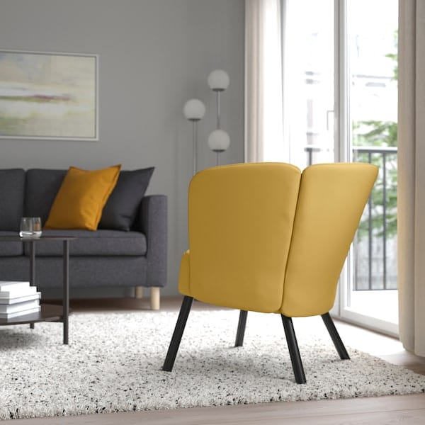 Ikea HERRÅKRA - Armchair, Diseröd dark yellow