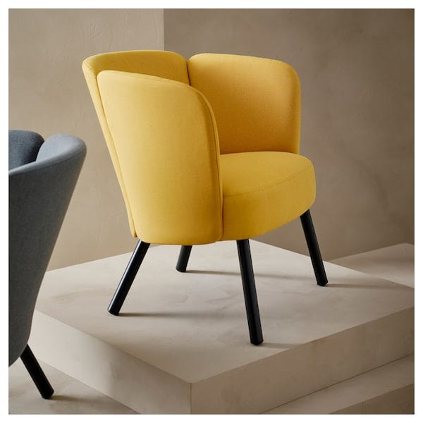 Ikea HERRÅKRA - Armchair, Diseröd dark yellow
