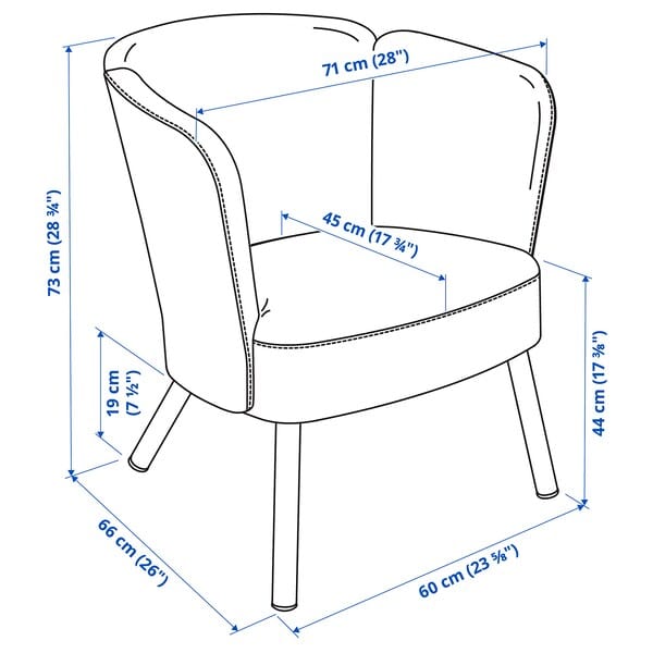 Ikea HERRÅKRA - Armchair, Vissle grey