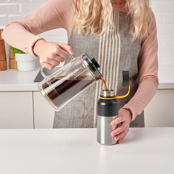 Ikea HETLEVRAD - Insulated flask, stainless steel/black, 0.5 l