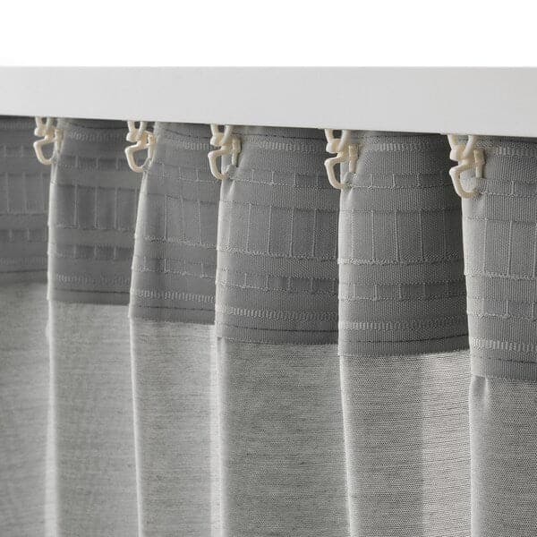 HILJA Curtains, 1 pair - gray 145x300 cm , 145x300 cm - best price from Maltashopper.com 90390735