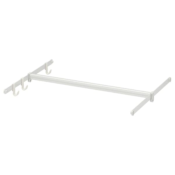 Ikea HJÄLPA - Clothes rail+2 susp rails+3 hooks, adjustable/white, 60-100x55 cm