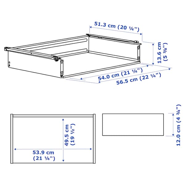 Ikea HJÄLPA - Drawer without front, white, 60x55 cm
