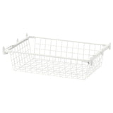 HJÄLPA wire basket with pull-out rail, white, 60x40 cm