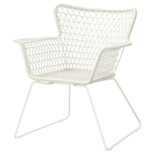 HÖGSTEN - Chair with armrests, outdoor, white