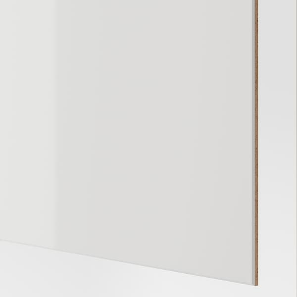Ikea HOKKSUND - Pair of sliding doors, high-gloss light grey, 150x236 cm
