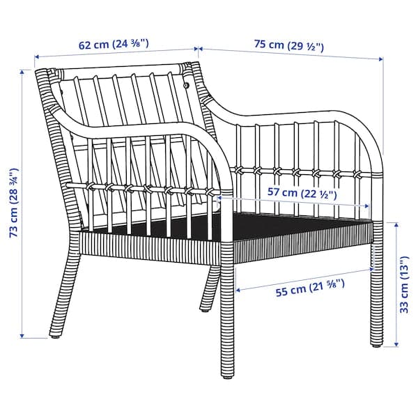 HOLMSTA - Armchair, handmade beige - best price from Maltashopper.com 90508551