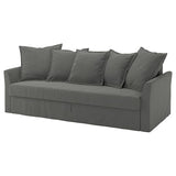 HOLMSUND 3-seat sofa bed, Borgunda dark grey, 231x96x99 cm