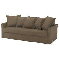 HOLMSUND 3-seat sofa bed, Kilanda grey-brown, 231x96x99 cm