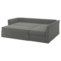HOLMSUND corner sofa-bed, Borgunda dark grey, 230 cm